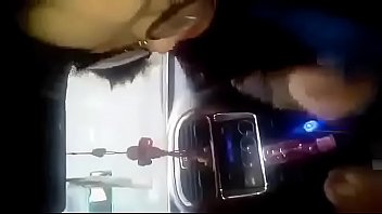 Kazakh girl in glasses gave her boyfriend a throat blowjob in the car